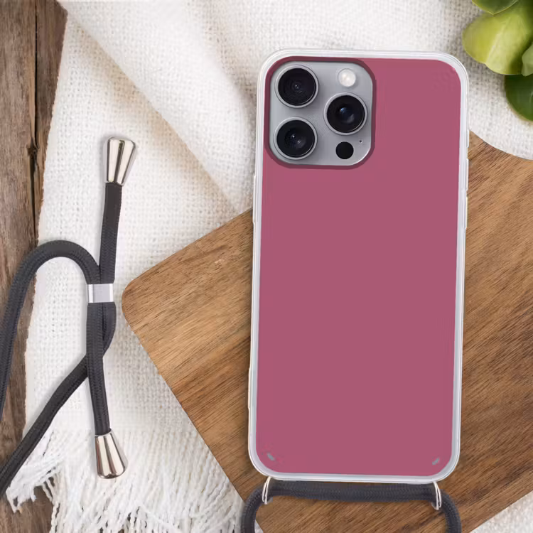 Berry - Roze -Pink Hoesje iPhone 16 Pro Max met koord klein 804 -sfeer4