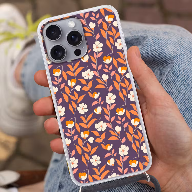 Boho - Vintage - Paars Hoesje iPhone 16 Pro Max met koord klein 804 -sfeer3