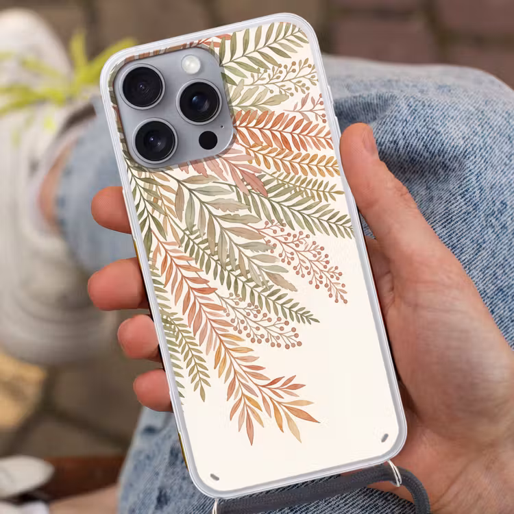 Botanisch - Aquarel - Kleurrijk Hoesje iPhone 16 Pro Max met koord klein -sfeer3