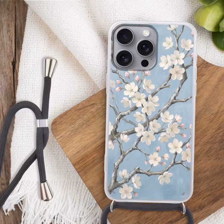 Takken - Kersenbloesem - Blauw Hoesje iPhone 16 Pro Max met koord klein -sfeer4