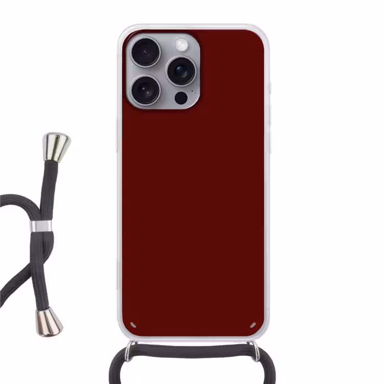 Burnt - Mahogany - Rood Hoesje iPhone 16 Pro Max met koord klein 804 -3d
