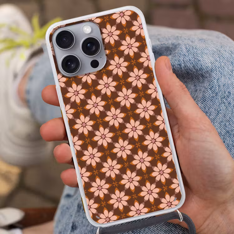 Klassiek - Retro - Bruin Hoesje iPhone 16 Pro Max met koord klein 804 -sfeer3