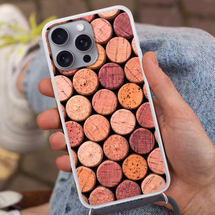 Kurk - Patroon - Abstract - Modern - Rood Hoesje iPhone 16 Pro Max met koord klein -sfeer3