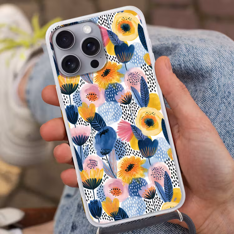 Creatief - Patroon - Kleurrijk Hoesje iPhone 16 Pro Max met koord klein 804 -sfeer3