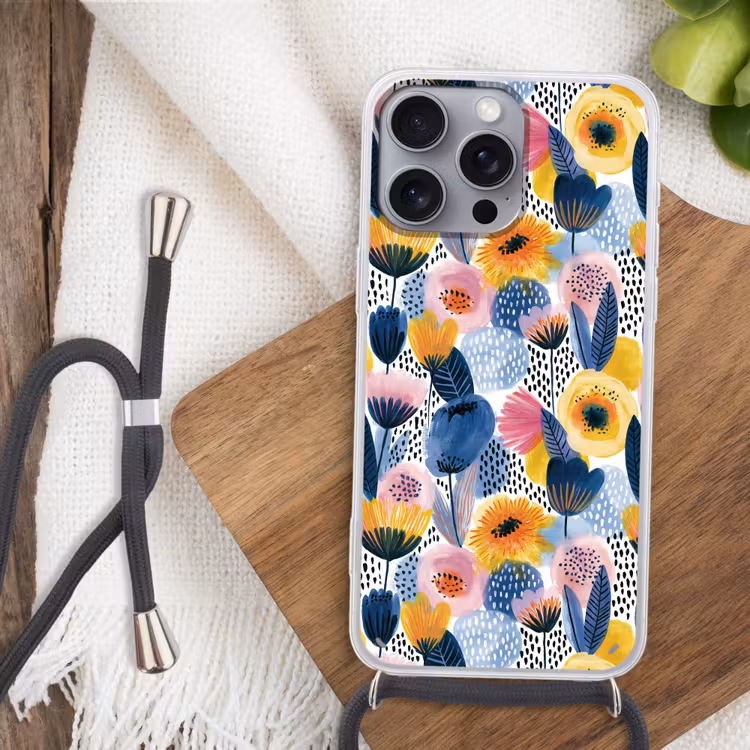 Creatief - Patroon - Kleurrijk Hoesje iPhone 16 Pro Max met koord klein 804 -sfeer4
