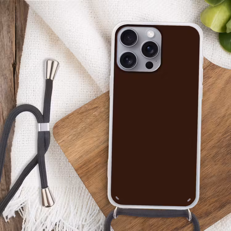 Dark - Chocolate - Bruin Hoesje iPhone 16 Pro Max met koord klein 804 -sfeer4