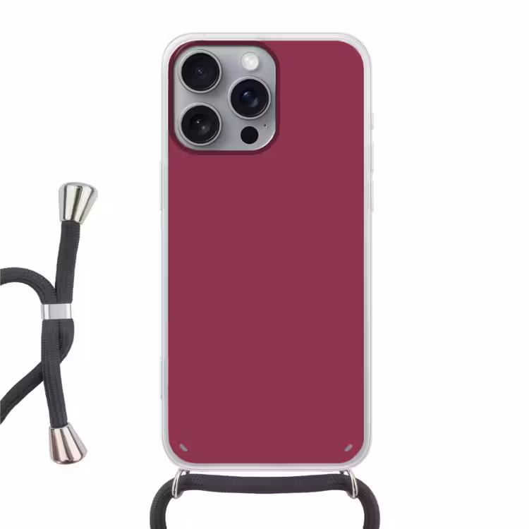 Deep - Rasberry - Rood Hoesje iPhone 16 Pro Max met koord klein 804 -3d