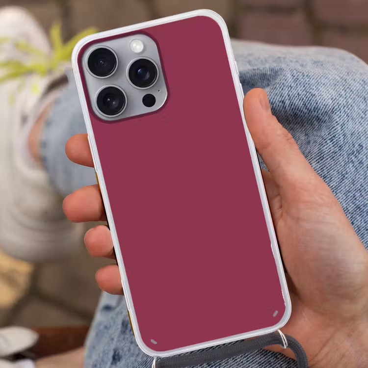 Deep - Rasberry - Rood Hoesje iPhone 16 Pro Max met koord klein 804 -sfeer3