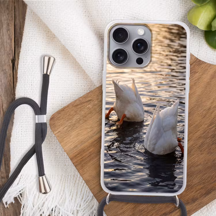 Eenden - Water - Natuur Hoesje iPhone 16 Pro Max met koord klein -sfeer4