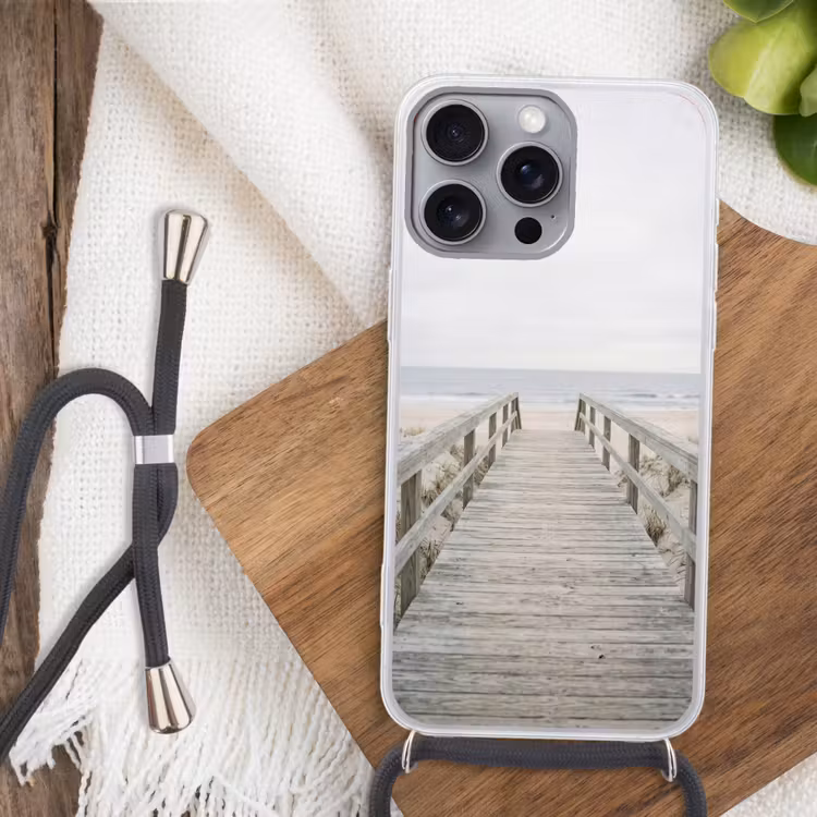 Duinen - Vlonder - Oceaan Hoesje iPhone 16 Pro Max met koord klein -sfeer4