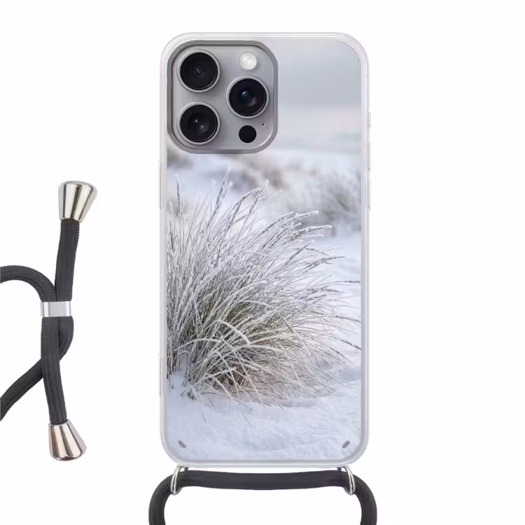 Duinen - Sneeuw - Strand - Winter - Serene Hoesje iPhone 16 Pro Max met koord klein -3d