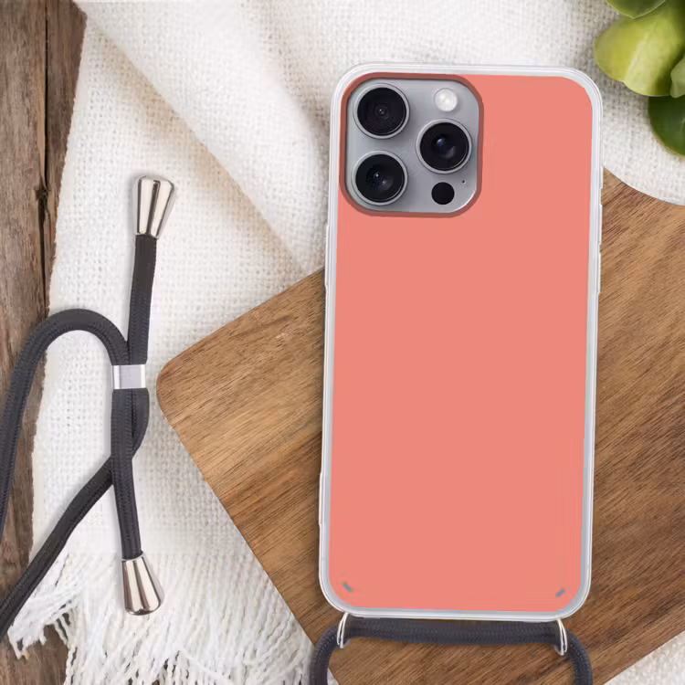 Dusty - Peach - Koraal Hoesje iPhone 16 Pro Max met koord klein 804 -sfeer4