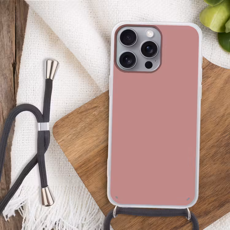 Dusty - Rose - Roze Hoesje iPhone 16 Pro Max met koord klein 804 -sfeer4