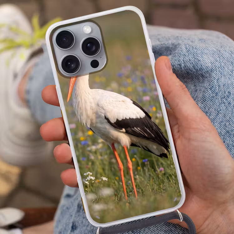 Ooienvaar - Bloemen - Weide - Kleurrijk Hoesje iPhone 16 Pro Max met koord klein -sfeer3