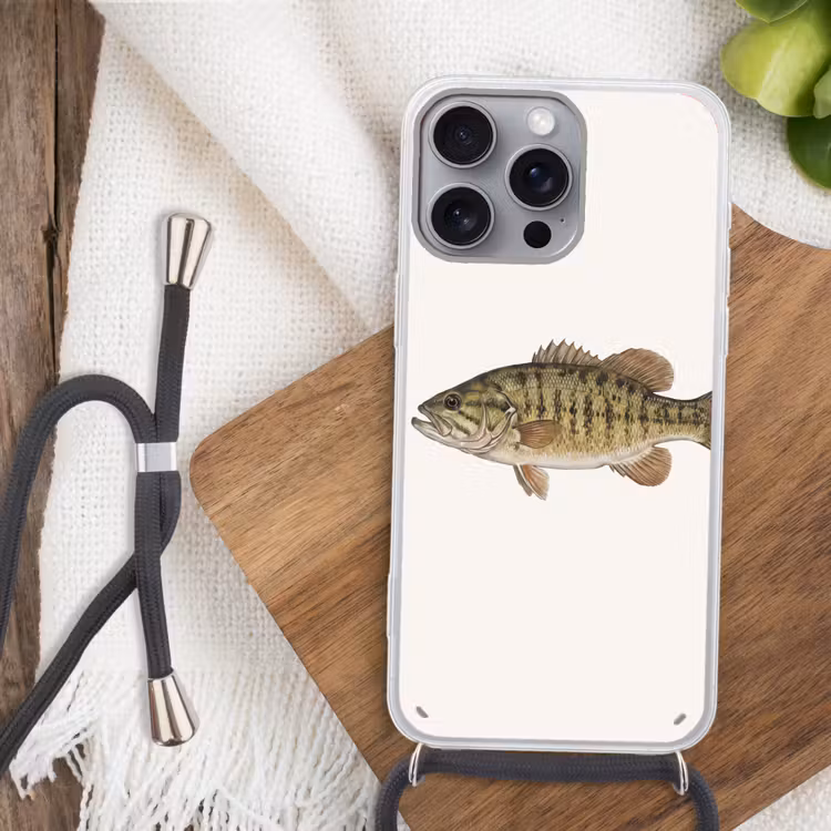 Vissen - Natuur - Vintage Hoesje iPhone 16 Pro Max met koord klein -sfeer4