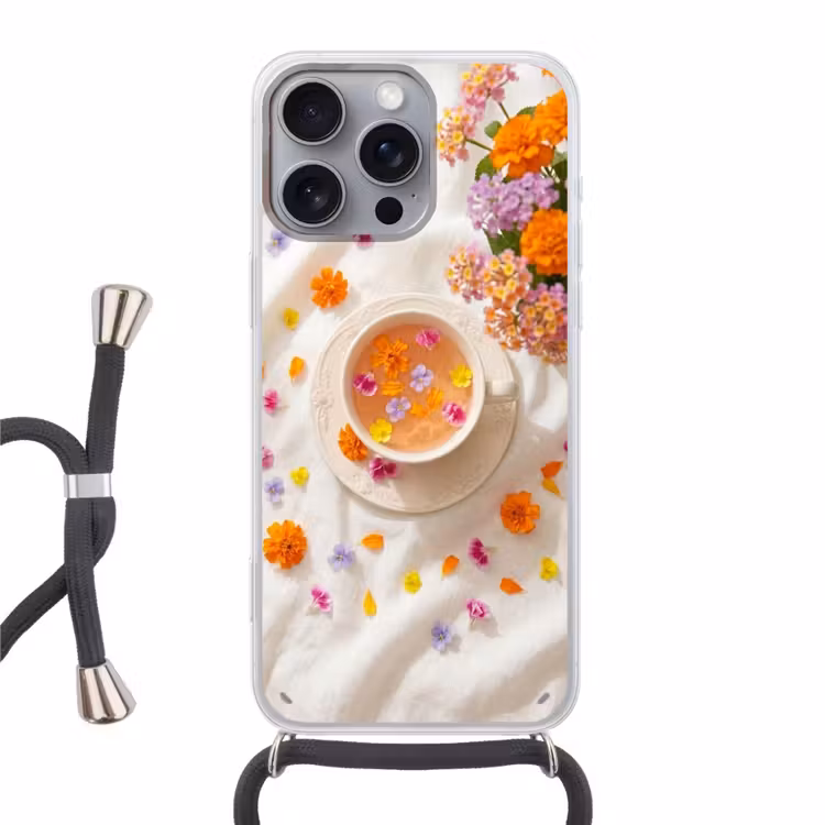 Bloemen - Kop - Natuur - Kleurrijk - Zomer Hoesje iPhone 16 Pro Max met koord klein -3d