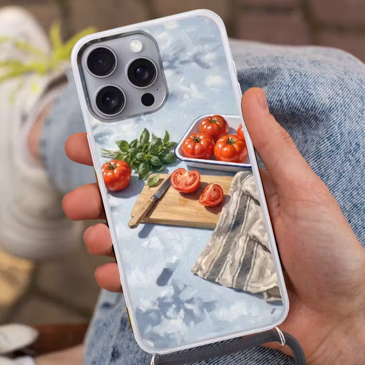 Eten - Keuken - Ingrediënten - Stillleven - Rood Hoesje iPhone 16 Pro Max met koord klein -sfeer3