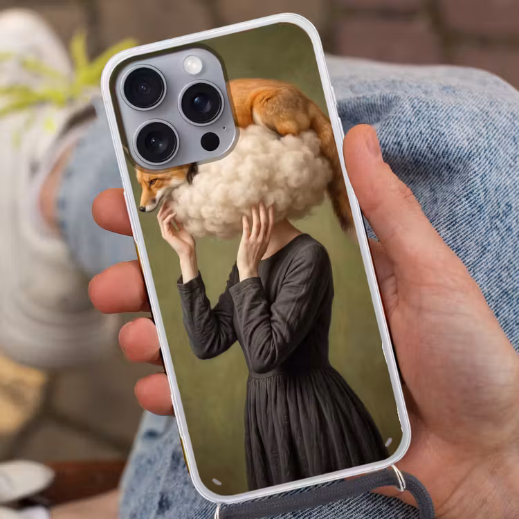 Vos - Surrealistisch - Groen Hoesje iPhone 16 Pro Max met koord klein -sfeer3