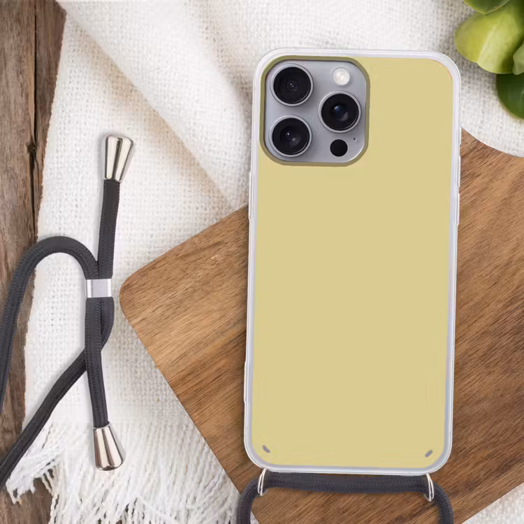 Golden - Clover - Geel Hoesje iPhone 16 Pro Max met koord klein 804 -sfeer4