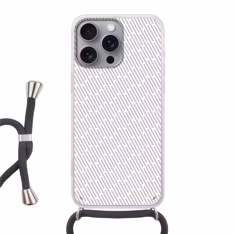 Grafisch - Patroon - Modern Hoesje iPhone 16 Pro Max met koord klein 804 -3d
