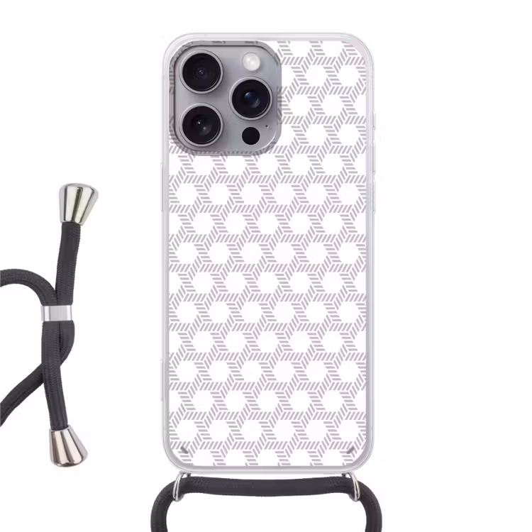 Grafisch - Patroon - Modern - Opvallend - Begrensd Hoesje iPhone 16 Pro Max met koord klein 804 -3d