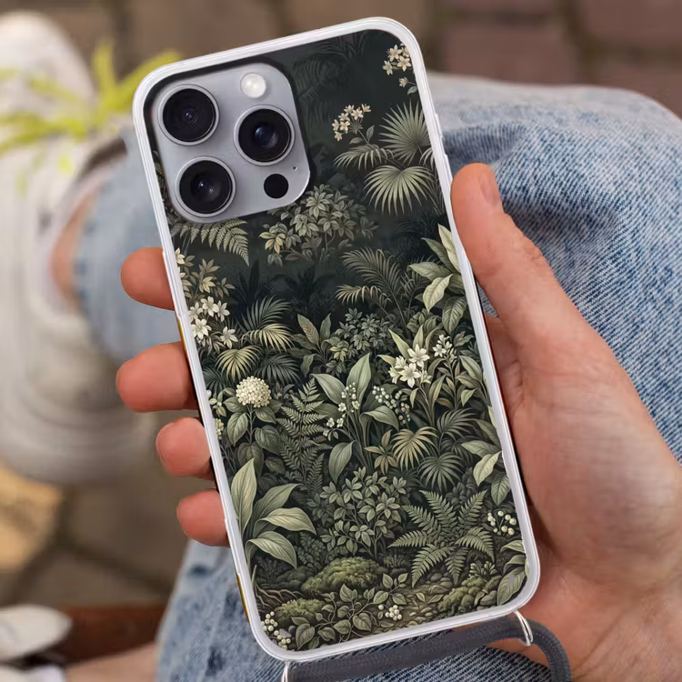 Jungle - Bladeren - Botanisch - Groen Hoesje iPhone 16 Pro Max met koord klein -sfeer3