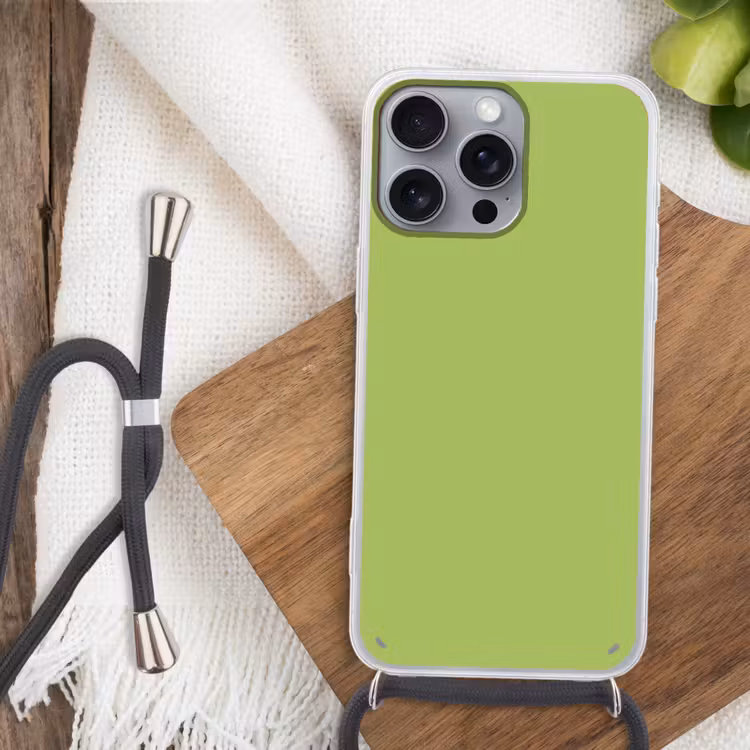Lime - Glow - Groen Hoesje iPhone 16 Pro Max met koord klein 804 -sfeer4
