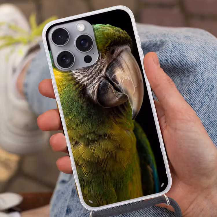 Ara - Portret - Groen Hoesje iPhone 16 Pro Max met koord klein -sfeer3