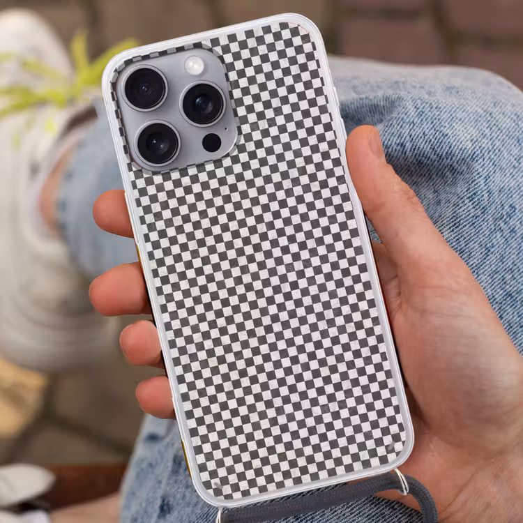 Marmer - Patroon - Grijs Hoesje iPhone 16 Pro Max met koord klein 804 -sfeer3