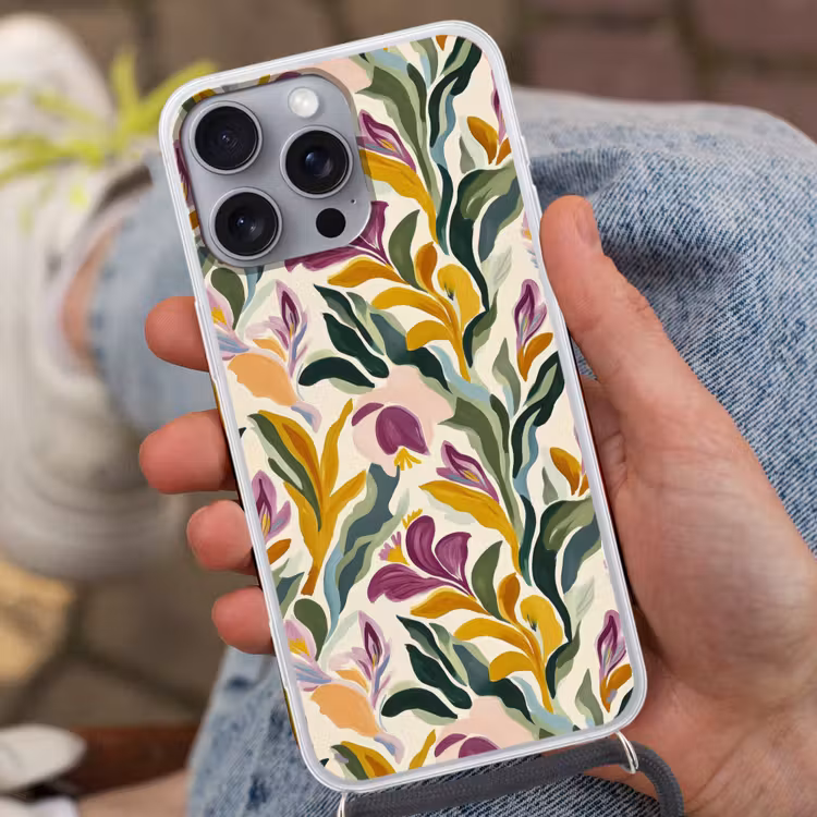 Modern - Abstract - Kleurrijk Hoesje iPhone 16 Pro Max met koord klein 804 -sfeer3