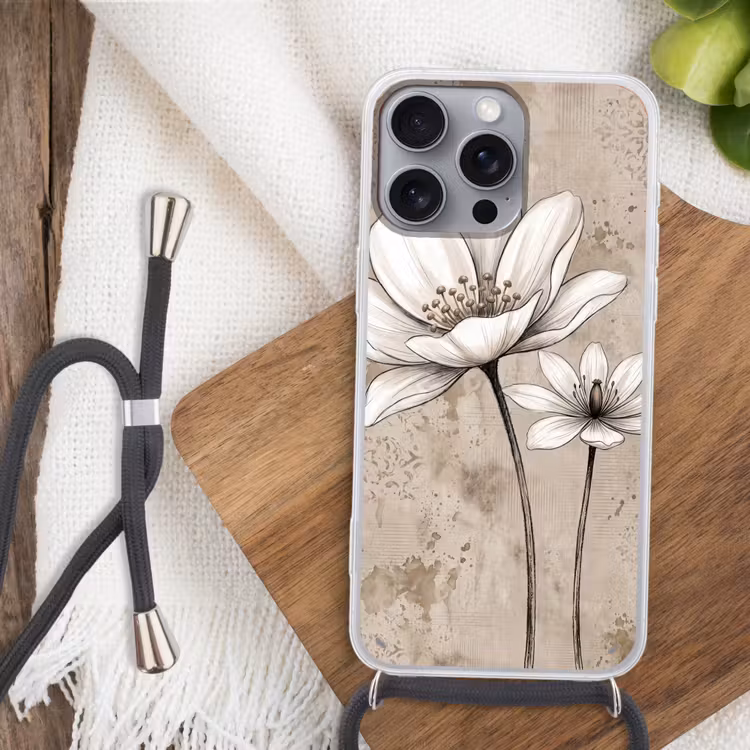 Modern - Design - Wit Hoesje iPhone 16 Pro Max met koord klein -sfeer4