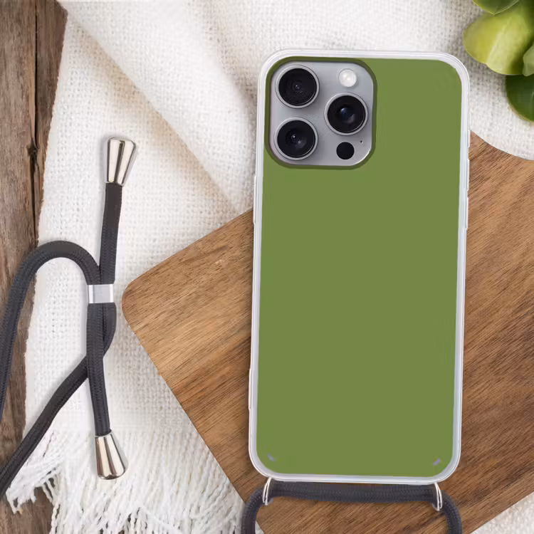 Moss - Green - Groen Hoesje iPhone 16 Pro Max met koord klein 804 -sfeer4