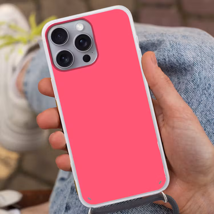 Neon - Flamingo - Roze Hoesje iPhone 16 Pro Max met koord klein 804 -sfeer3
