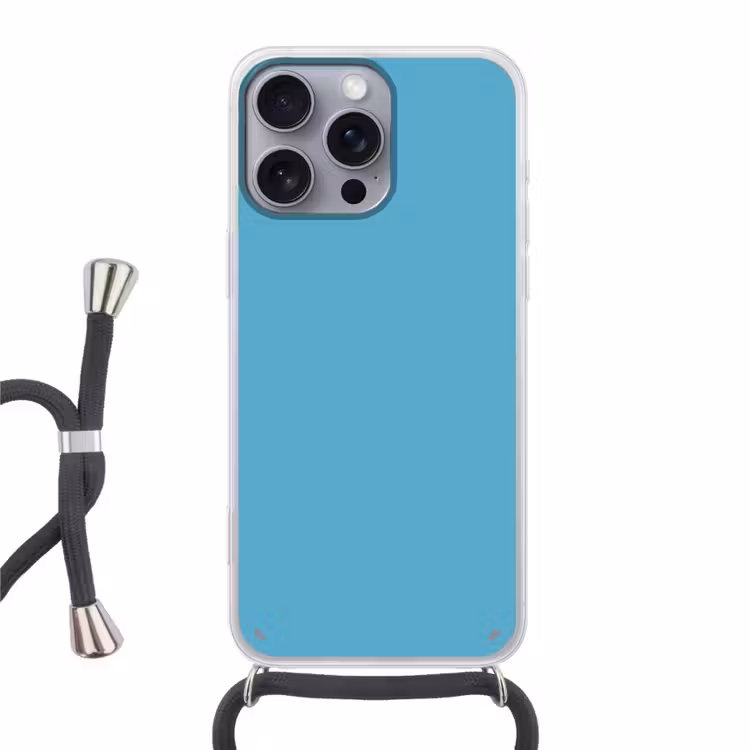 Ocean - Teal - Blauw Hoesje iPhone 16 Pro Max met koord klein 804 -3d