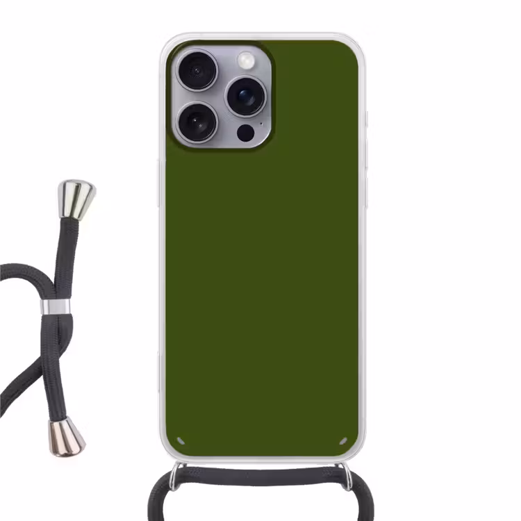 Olive - Drab - Groen Hoesje iPhone 16 Pro Max met koord klein 804 -3d