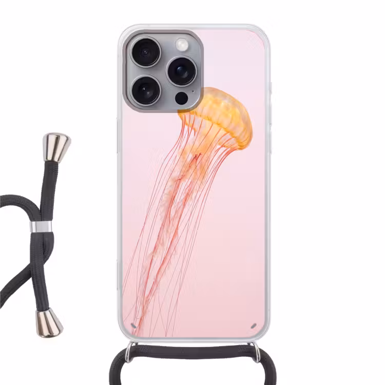 Sierlijk - Kwal - Roze Hoesje iPhone 16 Pro Max met koord klein -3d