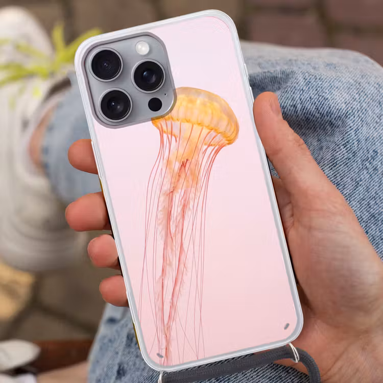 Sierlijk - Kwal - Roze Hoesje iPhone 16 Pro Max met koord klein -sfeer3
