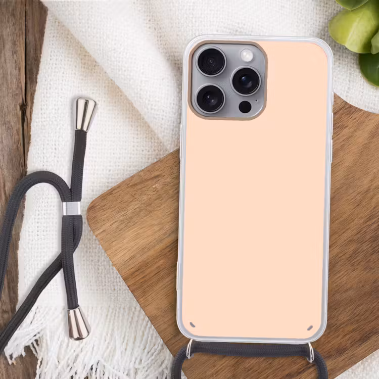 Pale - Peach - Nude Hoesje iPhone 16 Pro Max met koord klein 804 -sfeer4