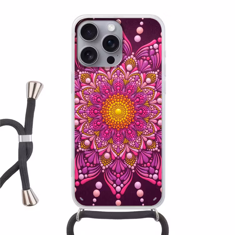 Patroon - Stippen - Abstract - Kleurrijk Hoesje iPhone 16 Pro Max met koord klein -3d