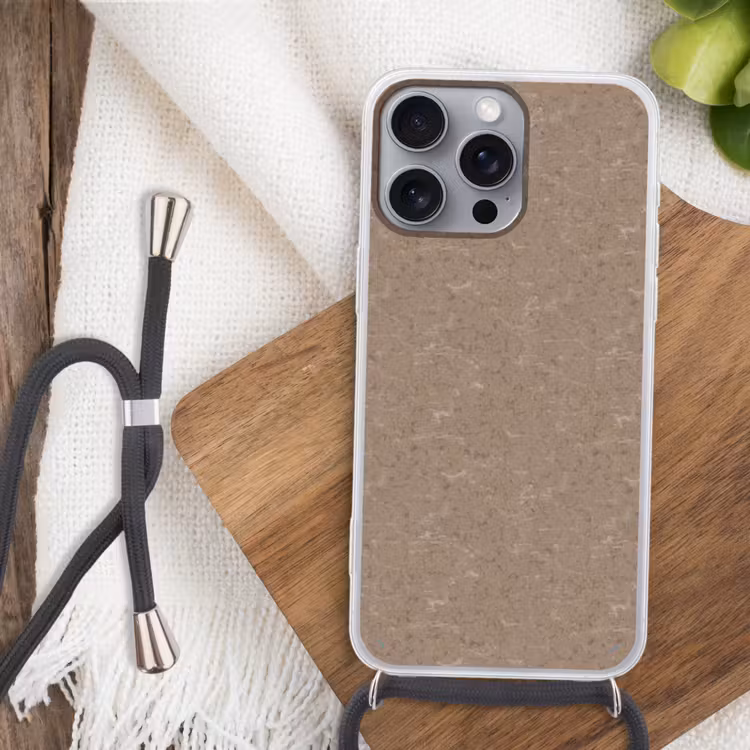 Patroon - Kalksteen - Beige Hoesje iPhone 16 Pro Max met koord klein 804 -sfeer4