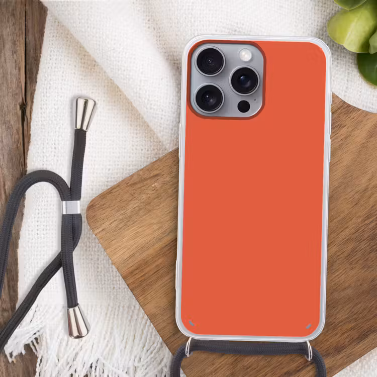 Rustic - Clay - Oranje Hoesje iPhone 16 Pro Max met koord klein 804 -sfeer4