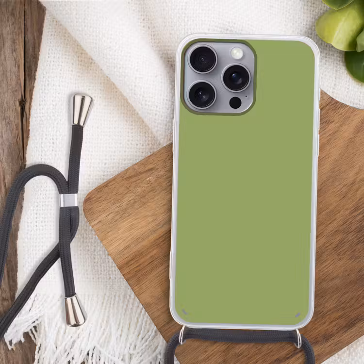 Sage - Green - Groen Hoesje iPhone 16 Pro Max met koord klein 804 -sfeer4