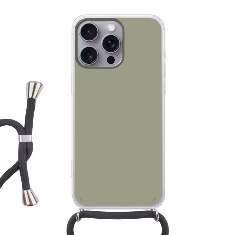 Sage - Mist - Groen Hoesje iPhone 16 Pro Max met koord klein 804 -3d