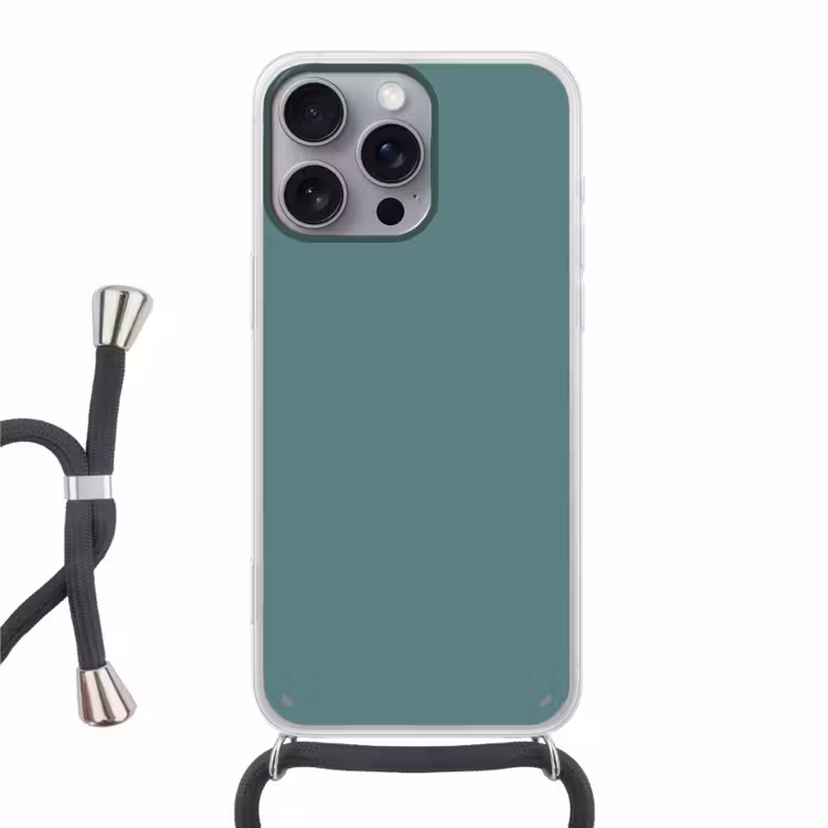 Serene - Teal - Blauw Hoesje iPhone 16 Pro Max met koord klein 804 -3d