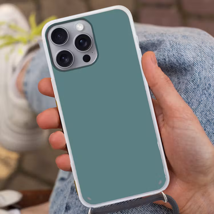 Serene - Teal - Blauw Hoesje iPhone 16 Pro Max met koord klein 804 -sfeer3