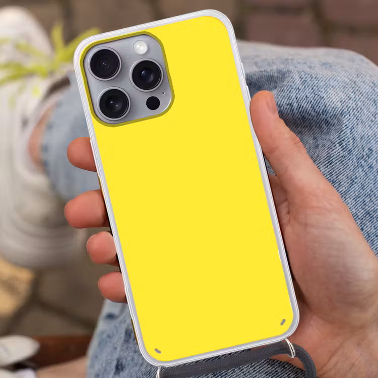 Soft - Custard - Geel Hoesje iPhone 16 Pro Max met koord klein 804 -sfeer3