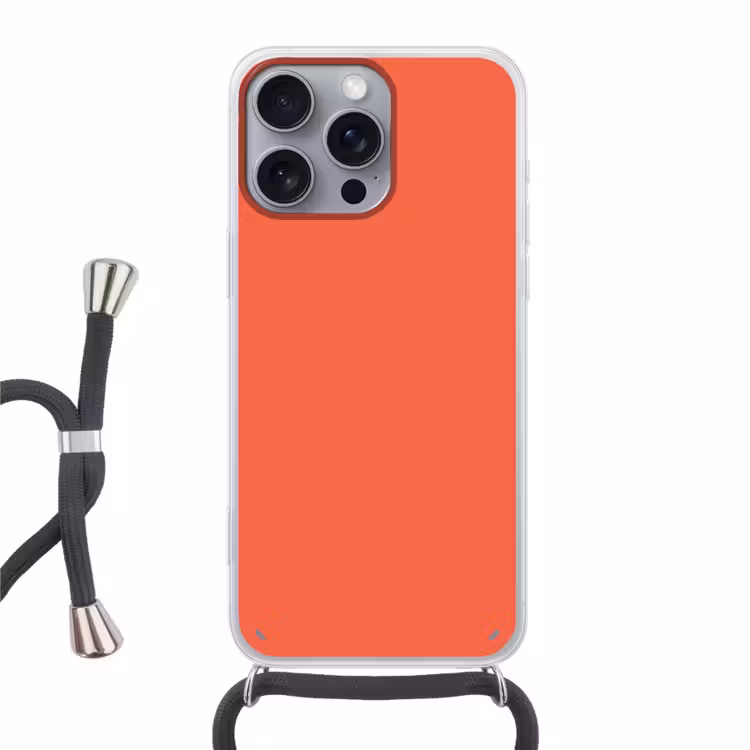 Sunset - Salmon - Oranje Hoesje iPhone 16 Pro Max met koord klein 804 -3d
