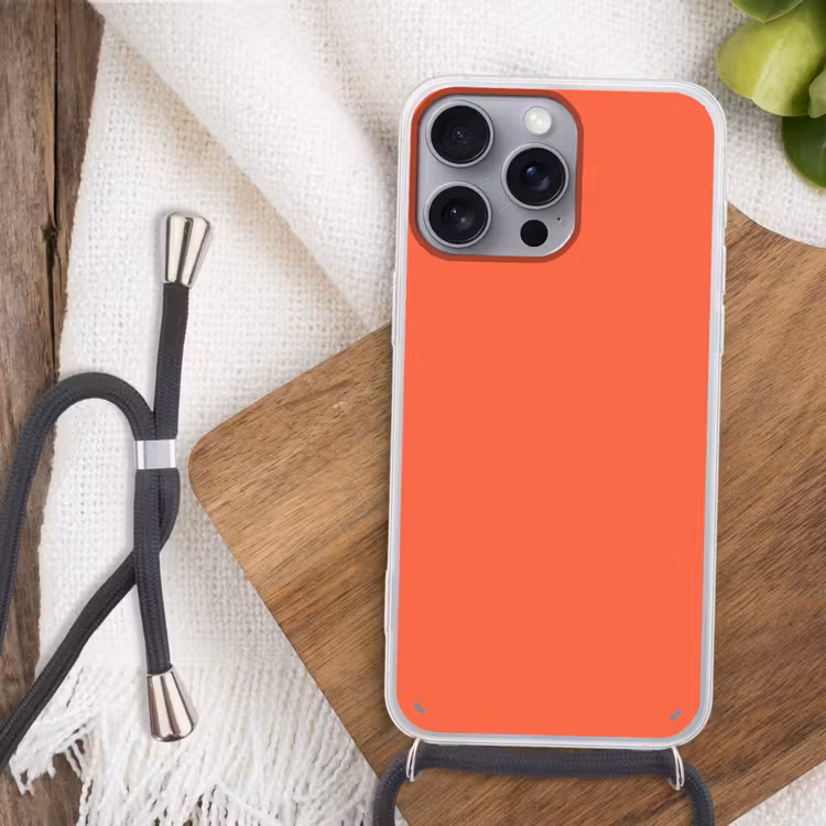 Sunset - Salmon - Oranje Hoesje iPhone 16 Pro Max met koord klein 804 -sfeer4