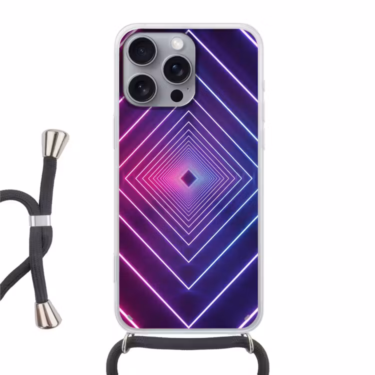 Driedimensionaal - Tunnel - Ruimte Hoesje iPhone 16 Pro Max met koord klein -3d
