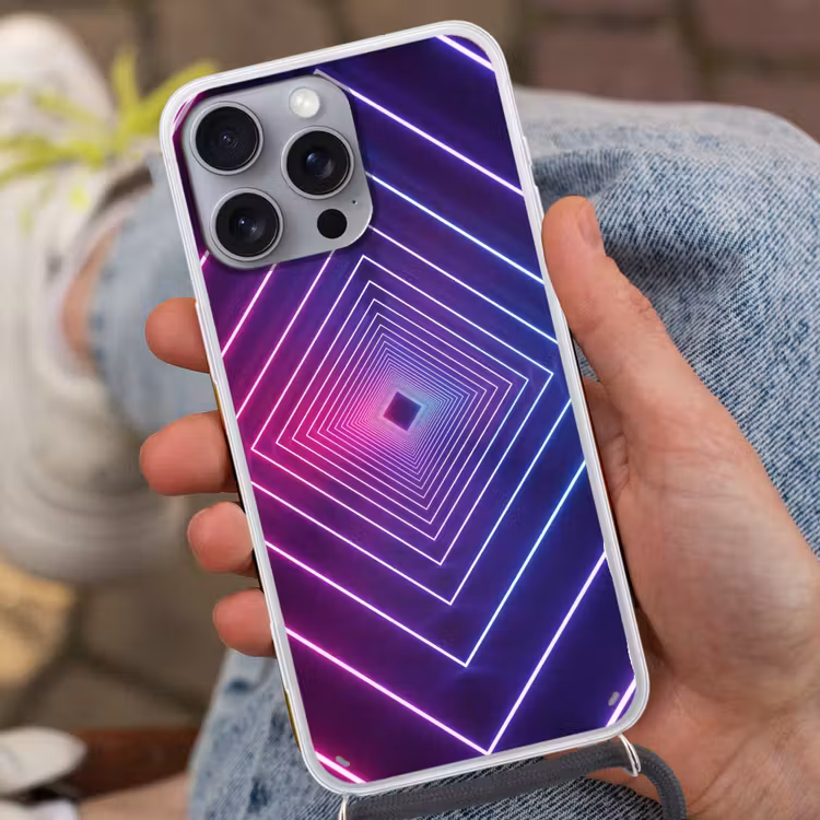 Driedimensionaal - Tunnel - Ruimte Hoesje iPhone 16 Pro Max met koord klein -sfeer3